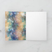 Aqua Blue Gold Peacock Forever Gedicht Kaart (Binnen)