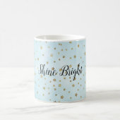 Aqua Blue Gold Stars Koffiemok (Center)