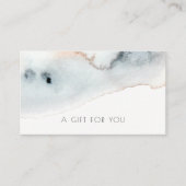 Aqua Blue Gold Waterverf Beachy Cadeaubon Visitekaartje (Voorkant)