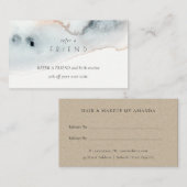 Aqua Blue Gold Waterverf Beachy Refer een vriend Visitekaartje (Voorkant / Achterkant)