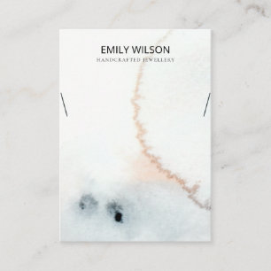 AQUA BLUE GOLD WATERVERF BRUSH KETTING DISPLAY VISITEKAARTJE