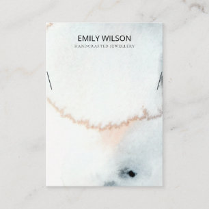 AQUA BLUE GOLD WATERVERF BRUSH KETTING DISPLAY VISITEKAARTJE