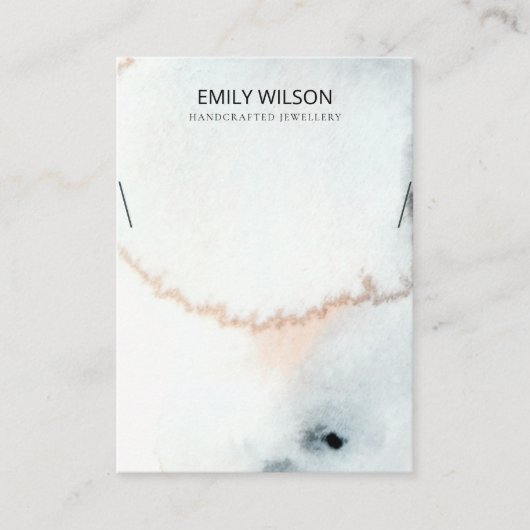 AQUA BLUE GOLD WATERVERF BRUSH KETTING DISPLAY VISITEKAARTJE (Voorkant)