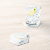 Aqua Blue Gold Waterverf Waves Ketting Display Kartonnen Onderzetters (Insitu)