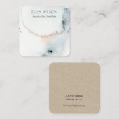 AQUA BLUE GOLD WATERVERF WAVES KETTING DISPLAY VIERKANTE VISITEKAARTJE (Voorkant / Achterkant)