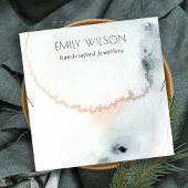 AQUA BLUE GOLD WATERVERF WAVES KETTING DISPLAY VIERKANTE VISITEKAARTJE