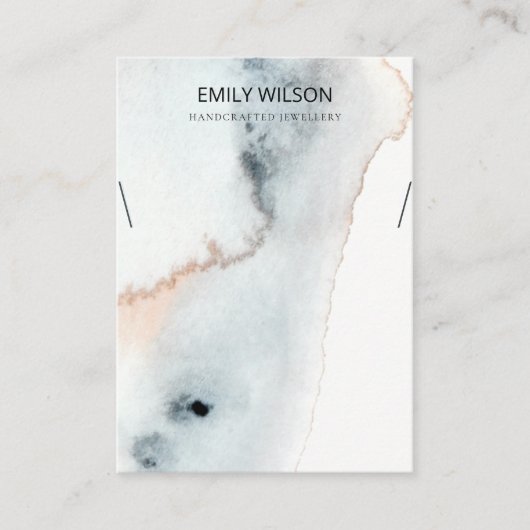 AQUA BLUE GOLD WATERVERF WAVES KETTING DISPLAY VISITEKAARTJE (Voorkant)