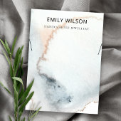 AQUA BLUE GOLD WATERVERF WAVES KETTING DISPLAY VISITEKAARTJE