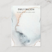 AQUA BLUE GOLD WATERVERF WAVES KETTING DISPLAY VISITEKAARTJE (Voorkant)