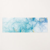 Aqua Blue Gold Waterverf Yogamat (Voorkant (horizontaal))