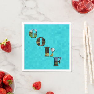Aqua Blue Golf, Paper Party Napkins Servet