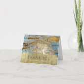 Aqua Blue Goud Abstract Bedankt (Voorkant)