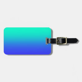 Aqua Blue Gradient Bagagelabel