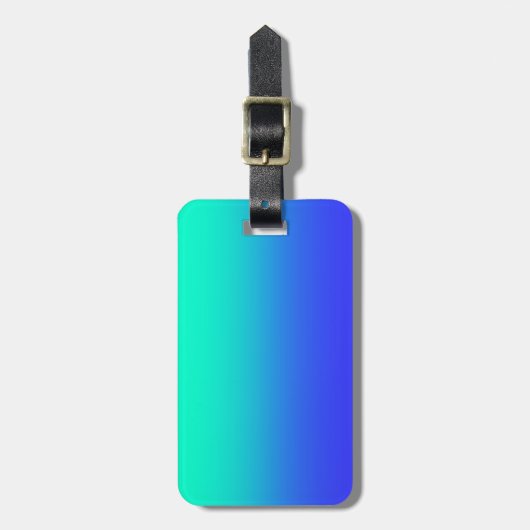 Aqua Blue Gradient Bagagelabel (Voorkant verticaal)
