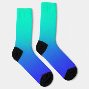 Aqua Blue Gradient Crew Sokken