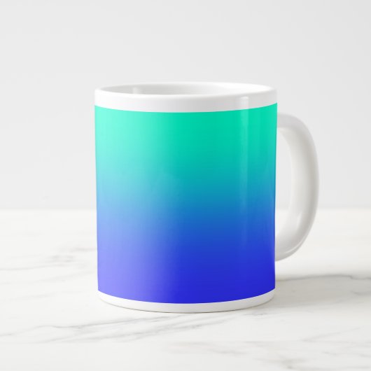 Aqua+Blue Gradient Jumbo-Mok Grote Koffiekop (Voorkant rechts)