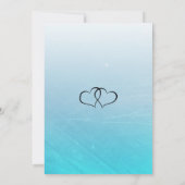 Aqua Blue Gradient Zwart Script bruiloft uitnodigi Kaart (Achterkant)