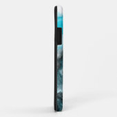 Aqua Blue Gray en Black Waves Abstracte Moderne Ar Case-Mate iPhone Case (Achterkant/rechts)