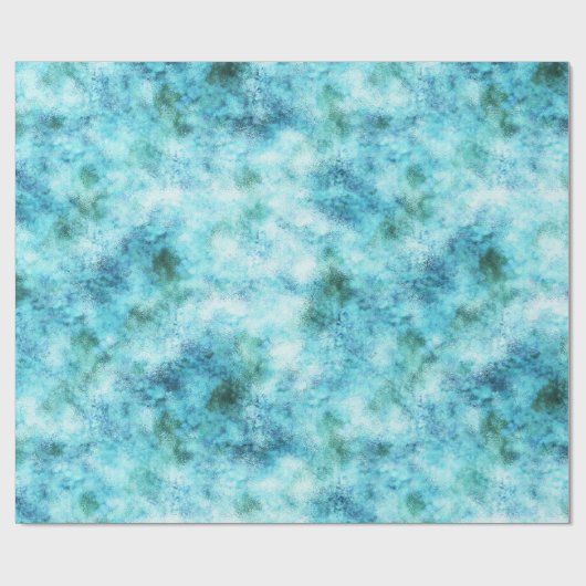Aqua Blue Green Abstract Cadeaupapier (Vlak)