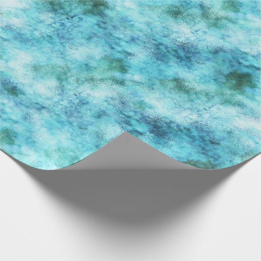 Aqua Blue Green Abstract Cadeaupapier (Hoek)
