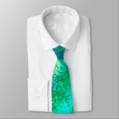 Aqua Blue Green Abstract Stropdas (Gebonden)