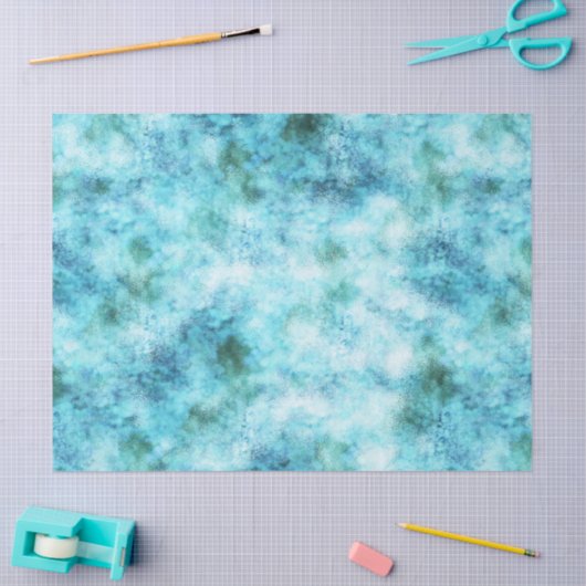 Aqua Blue Green Abstract Tissuepapier (Craft)