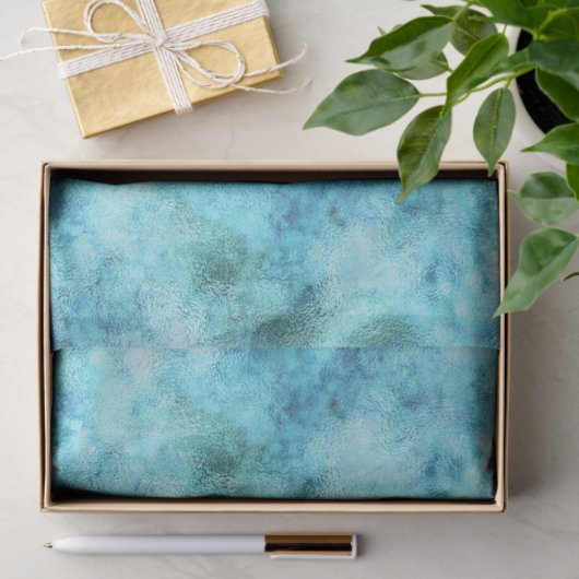 Aqua Blue Green Abstract Tissuepapier (Geschenk)