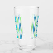 Aqua Blue Green Beach-kleurenstripes Glas (Links)
