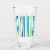 Aqua Blue Green Beach-kleurenstripes Glas (Voorkant)
