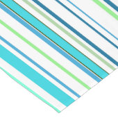 Aqua Blue Green Beach-kleurenstripes Lange Tafelloper (Hoek)