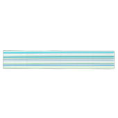 Aqua Blue Green Beach-kleurenstripes Lange Tafelloper (Horizontaal)
