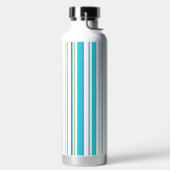 Aqua Blue Green Beach-kleurenstripes Waterfles (Links)