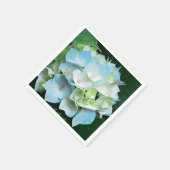 Aqua Blue & Green Floral Hydrangea Papieren servet (Hoek)