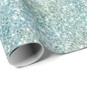 Aqua Blue Green Glitzy Glitter Cadeaupapier (Rol Hoek)