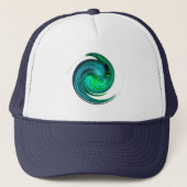 AQUA BLUE GREEN LIGHT VORTEX Fractal Swirl Trucker Pet (Voorkant)
