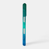 Aqua Blue Green Modern Floral Heart iPhone 16 Hoesje (Rechterkant)