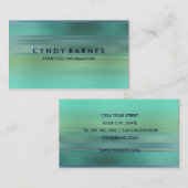 Aqua Blue Green Stripe Visitekaartje (Voorkant / Achterkant)
