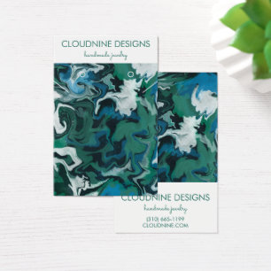 Aqua Blue Green Swirls die Ketting juwelen winnen Visitekaartje
