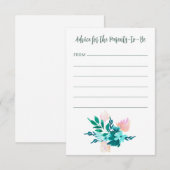 Aqua Blue Green Waterverf Floral Baby shower Advieskaart (Voorkant / Achterkant)