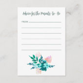Aqua Blue Green Waterverf Floral Baby shower Advieskaart (Voorkant)
