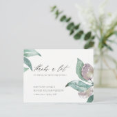 AQUA BLUE GREEN WATERVERF FOLIAGE OLIVE DANK U BRIEFKAART (Staand voorkant)