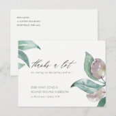 AQUA BLUE GREEN WATERVERF FOLIAGE OLIVE DANK U BRIEFKAART (Voorkant / Achterkant)