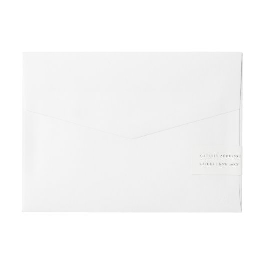 AQUA BLUE GREEN WATERVERF FOLIAGE OLIVE MONOGRAM ADRESLABEL WIKKEL (Achterkant)