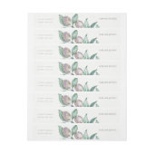 AQUA BLUE GREEN WATERVERF FOLIAGE OLIVE MONOGRAM ADRESLABEL WIKKEL (Vel)