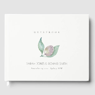 AQUA BLUE GREEN WATERVERF FOLIAGE OLIVE MONOGRAM GASTENBOEK