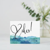 Aqua Blue Green Yikes! Humoristische uitgestelde b Briefkaart (Staand voorkant)