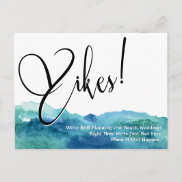 Aqua Blue Green Yikes! Humoristische uitgestelde b Briefkaart