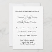 Aqua Blue Grunge Damask Wedding Invitation Kaart (Achterkant)