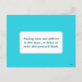 Aqua Blue Happy New Year Vijf Foto Briefkaart (Achterkant)