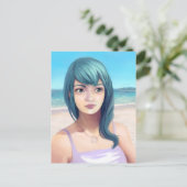 Aqua - Blue Hazard  Girl op strand Briefkaart (Staand voorkant)